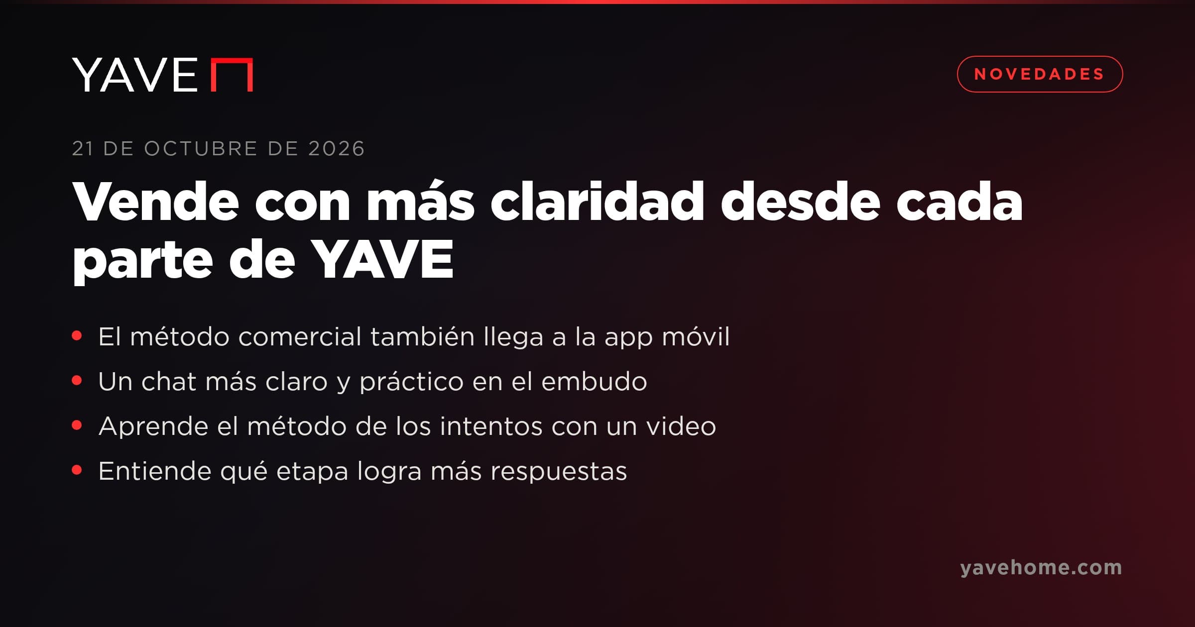 Vende con más claridad desde cada parte de YAVE